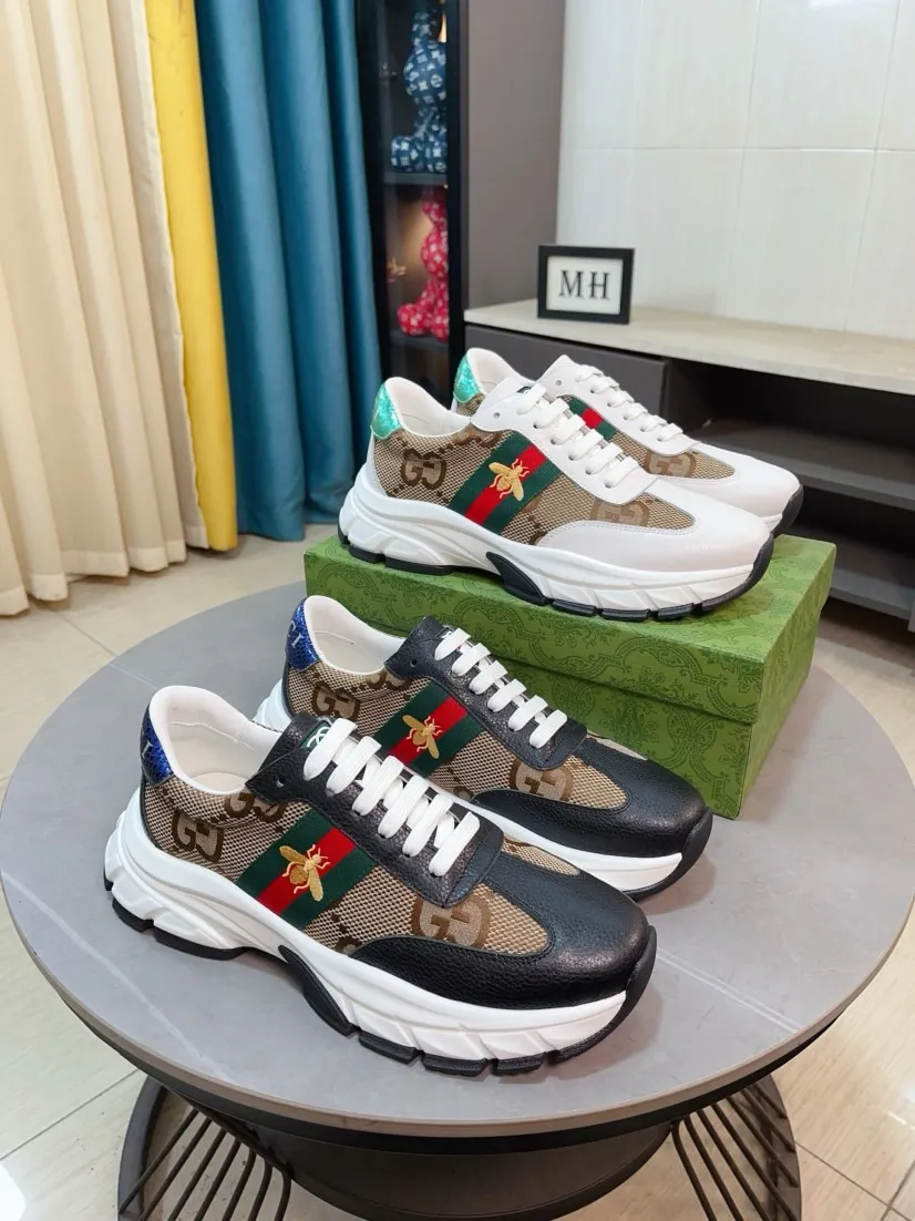 Men's shoes 💰440🌹🌹GUCCI [Gucci] New high-end brand of men's shoes, the latest fashionable casual men's shoes, trendy and versatile style, relaxed and sporty style, uppers imported from Italy, first-layer cowhide, genuine leather lining and ultra-fine workmanship. Original personalized fashionable rubber wear-resistant outsole, light and comfortable on the foot, size 38-44